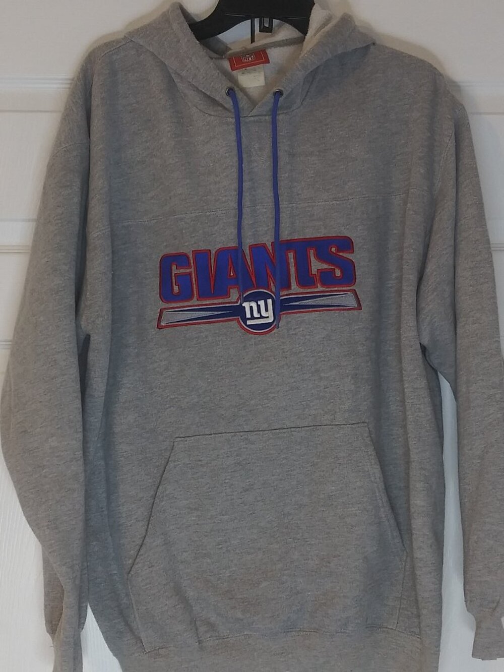 Vintage NY Giants Hoodie Sweatshirt NFL Team Apparel Embroidered Y2K Gray Sz XL
